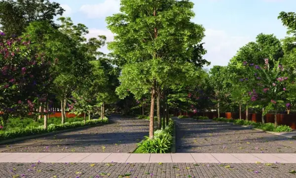Godrej Varanya Plotted development garden view by Godrej Properties